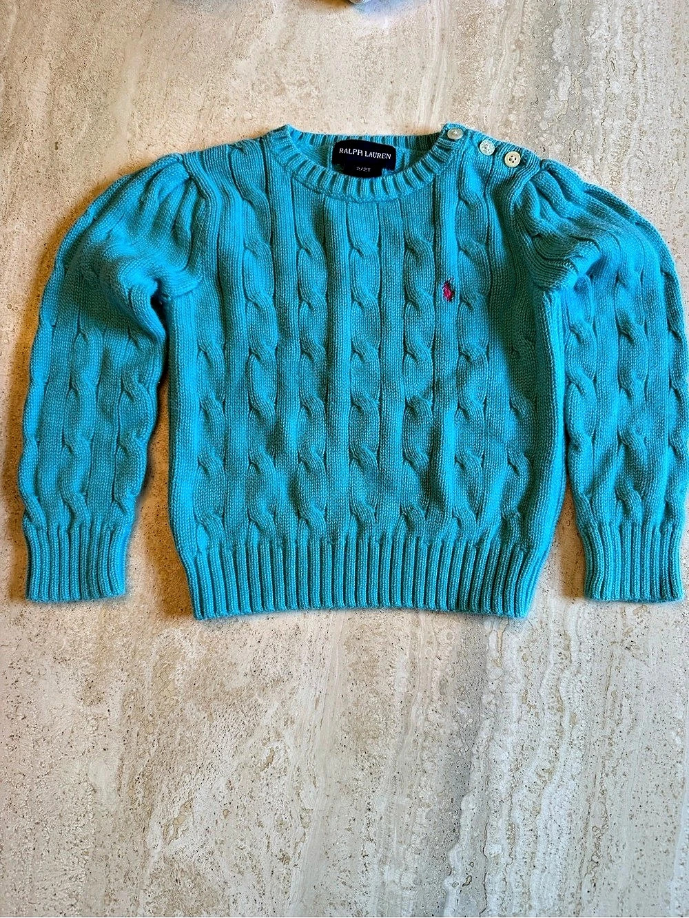 Ralph Lauren Toddler Girls Cable-Knit Cotton Sweater 2/2T